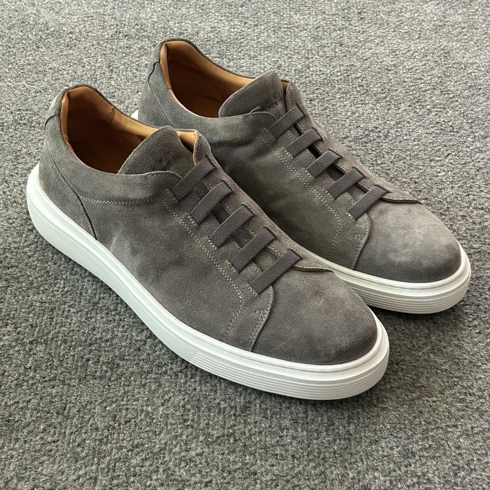 Robert Barakett Shoes Mens 10 Gray Suede Slip On Sneaker Made Italy RBSH 61002